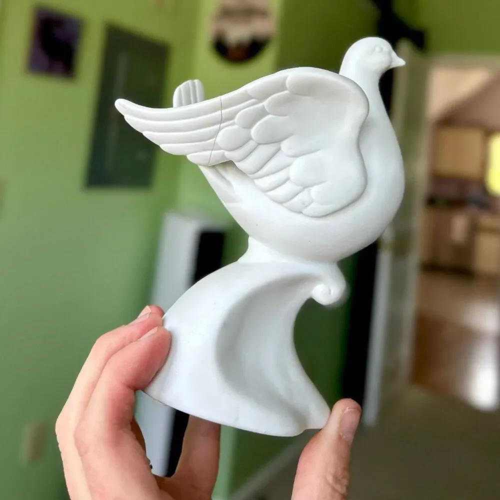 Ceramic VTG Dove Charming Candlestick Holder Home Accent